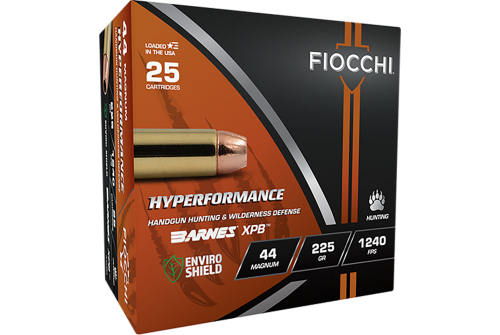 Fiocchi Hyperformance Hunt 44 Mag 225 grain XPB Jacketed Hollow Point Pistol Ammo, 25 Rounds, 44MBA