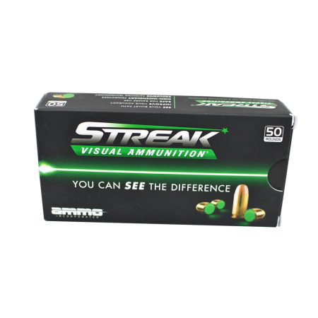 Ammo Inc Streak Visual 45 Long Colt, 250gr, Non-Incendiary GreenTracer Bullet, 50rd Box