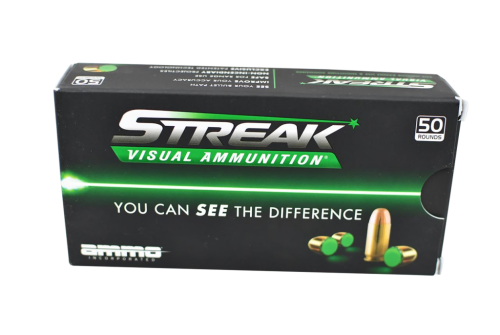 Ammo Inc Streak Visual 45 Long Colt, 250gr, Non-Incendiary GreenTracer Bullet, 50rd Box