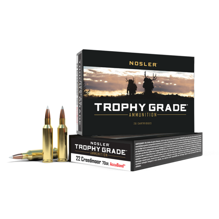 Nosler 60152 Trophy Grade  22Creedmoor 70gr AccuBond 20 Per Box/10 Case