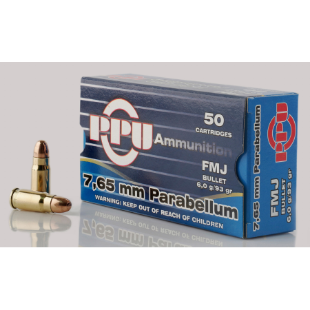 PPU, .30 Luger, FMJ, 93 Grain, 50 Rounds