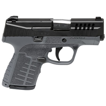 Savage Stance MC9 9mm, 3.2" Barrel, Black Slide, Gray, 3 Dot Sights, No Manual Safety, 10rd