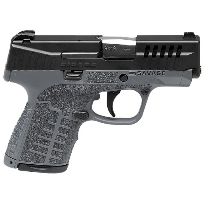 Savage Arms Stance 9mm Luger 3.20" Barrel 7-10 Rounds Gray Frame Black Stainless Steel Ported Slide