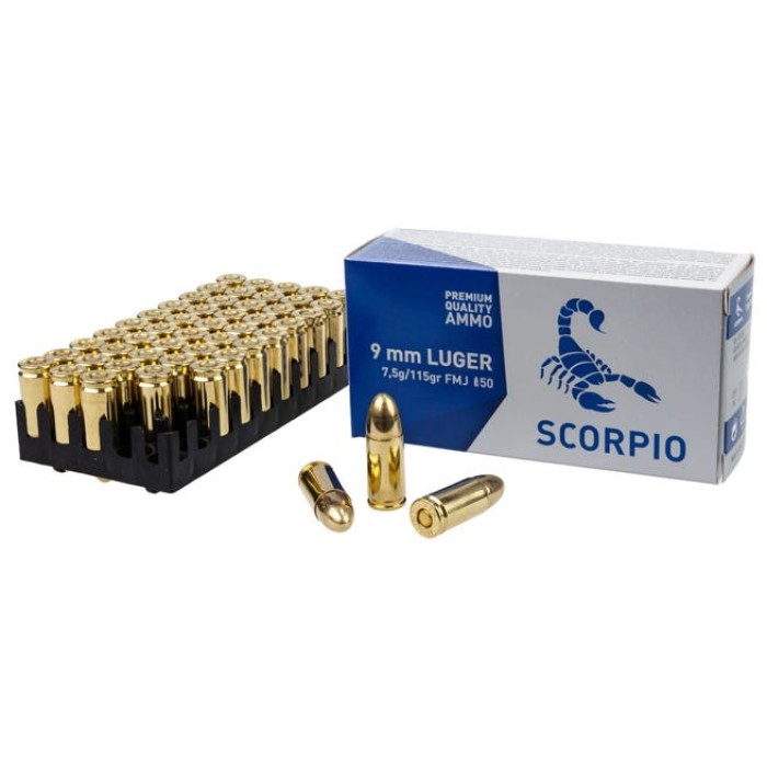 STV Technology Scorpio Ammo 9mm 124 Grain Fmj 50/1000