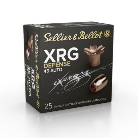 45 ACP - 165 Grain SCHP - Sellier & Bellot XRG Defense - 25 Rounds