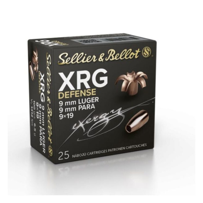 9mm - 100 Grain SCHP - Sellier & Bellot XRG Defense - 25 Rounds