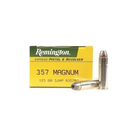 Rem Ammo Pistol & Revolver 357 Rem Mag Semi-Jacketed HP 125GR 50Bx/10Case - Brass Casing