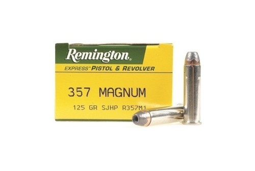 Rem Ammo Pistol & Revolver 357 Rem Mag Semi-Jacketed HP 125GR 50Bx/10Case - Brass Casing