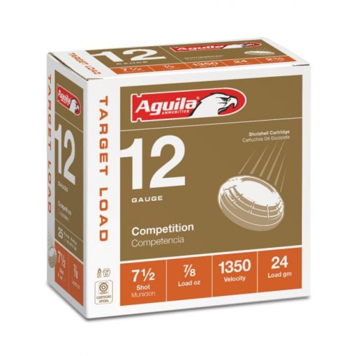 Aguila Competition 12 Gauge 2-3/4 inches 9 Shot 7/8 oz International Lead Shotshell, Birdshot, 25/Box - 1CHB1254