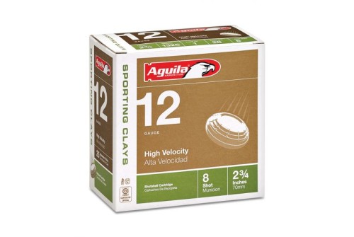 Aguila Field 12 Gauge 2-3/4 inches 8 Shot 1-1/4 oz High Velocity Lead Shotshell, Birdshot, 25/Box - 1CHB1208