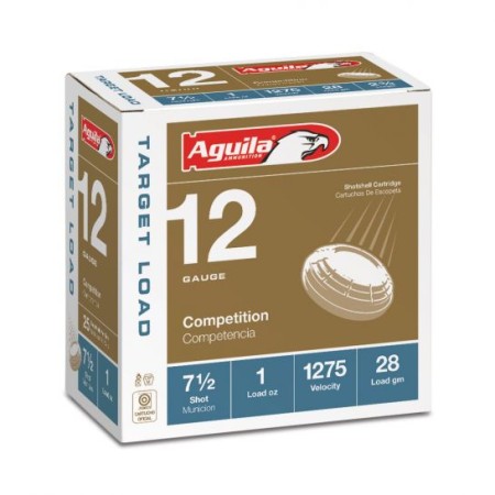 Aguila Competition 12 Gauge 2-3/4 inches 7-1/2 Shot 1-1/8 oz Sporting Clay Lead Shotshell, Birdshot, 25/Box - 1CHB1246