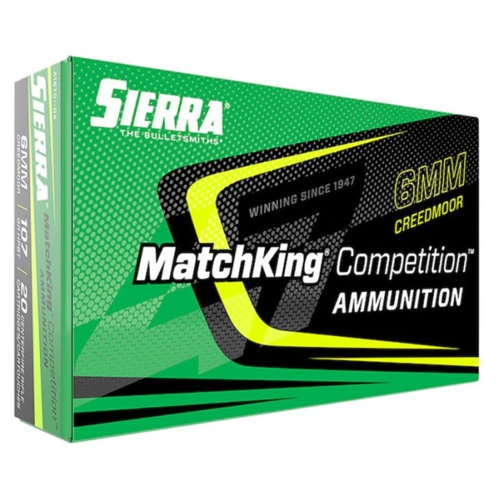 Sierra Matchking 6mm Creedmoor 107gr HPBT Ammunition 20rds