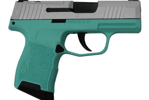 Sig Sauer "Silver Slide/Tiffany Frame" P365 Optic Ready Handgun 9Mm Luger 10Rd Magazines(2) 3.1" Barrel X-Ray 3 Sights 681228TFSS