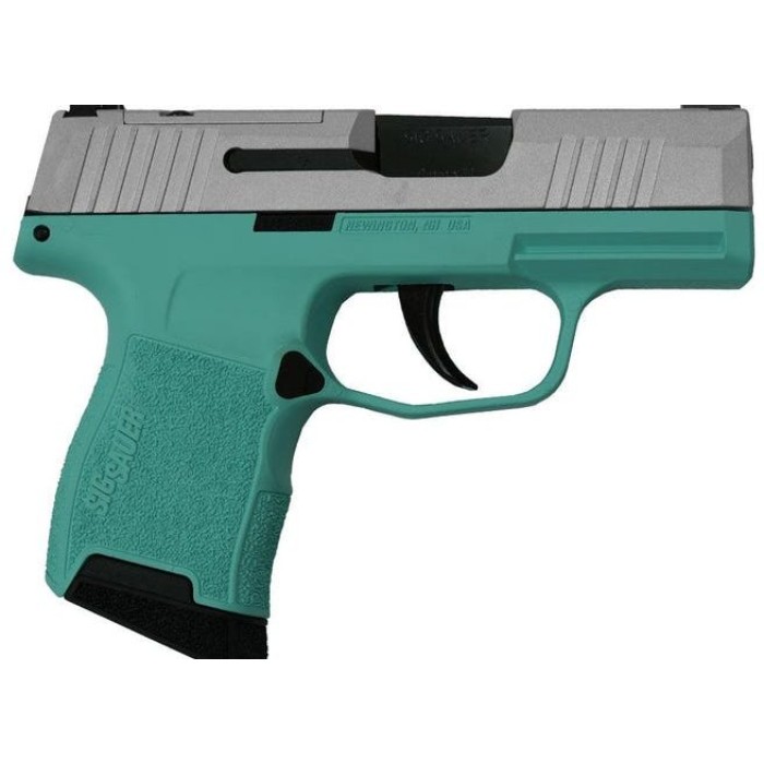 Sig Sauer "Silver Slide/Tiffany Frame" P365 Optic Ready Handgun 9Mm Luger 10Rd Magazines(2) 3.1" Barrel X-Ray 3 Sights 681228TFSS