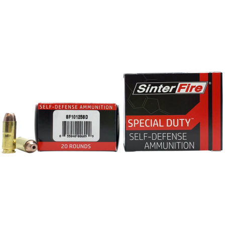 SinterFire Special Duty Self-Defense 10 mm 125 Grain Brass Cased Pistol Ammo, 20 Rounds, SF10125SD