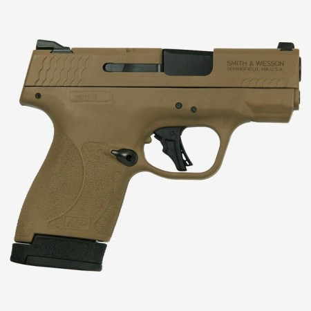 M&P Shield Plus 9mm FDE w Thumb Safety BLK 3.1in 10/13rd mags