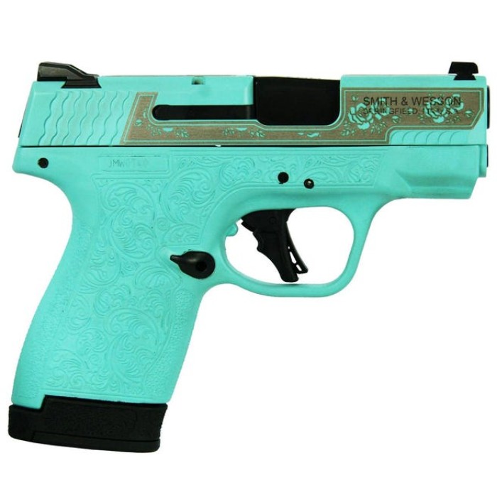 Smith and Wesson M&P Shield Plus Tiffany Blue 9mm 3.1" Barrel 10-Round/13-Round No Thumb Safety