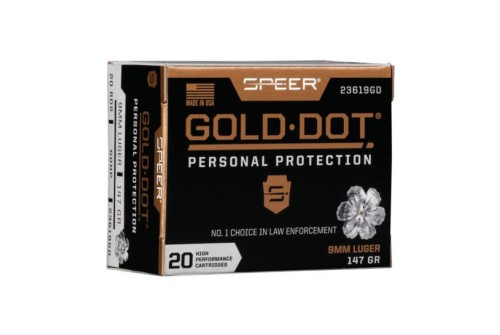 Speer Gold Dot Personal Protection 9mm 147 gr GDHP 20 Rounds Ammunition - 23619GD