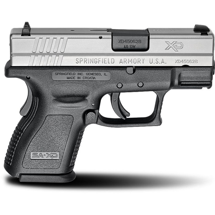 Springfield XD40 Sub-Compact Black/Stainless .40 S&W 3" Barrel 9-Rounds