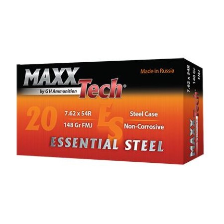 7.62x54r - 148 Grain FMJ - MAXXTech Essential Steel - 500 Rounds