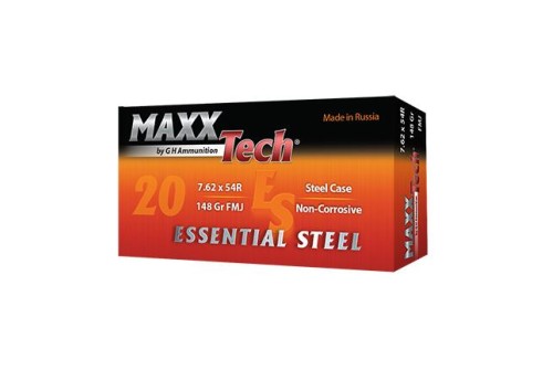 7.62x54r - 148 Grain FMJ - MAXXTech Essential Steel - 500 Rounds