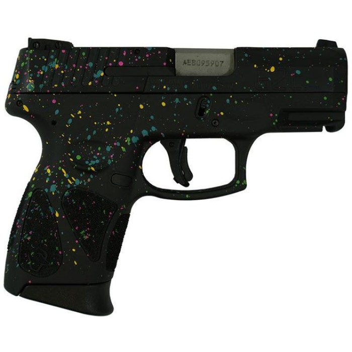 G2C 9mm BK/BK 3.2?? 2x12 Blk Base Frame & Slide Multi-Color Paint Splatter