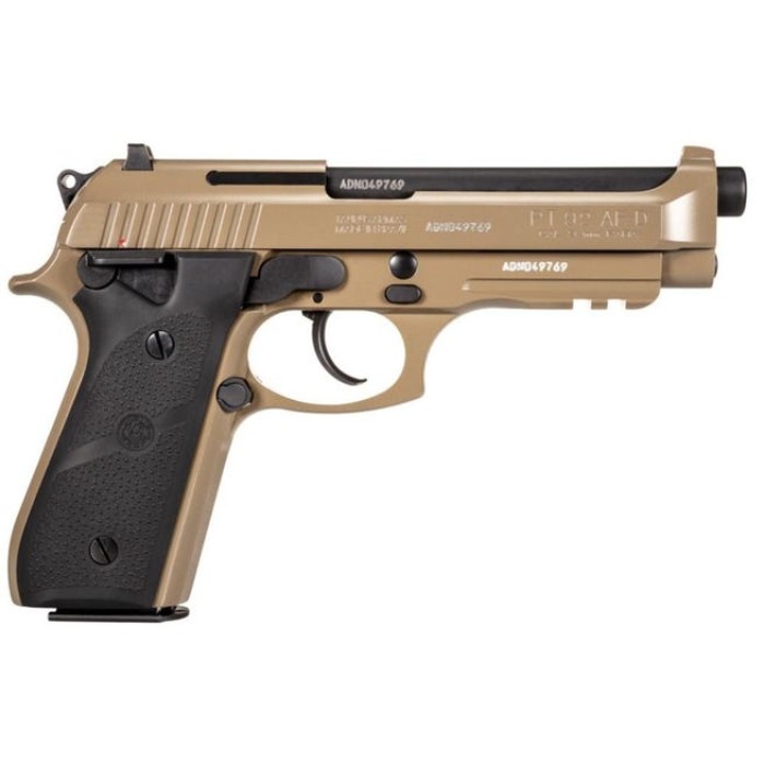 TAURUS PT92 9mm 5in 2x 17rd Mags FDE Pistol with Black Hogue Grips (1-92015AA-H)