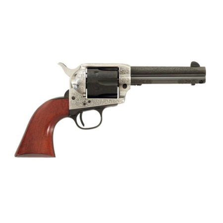 Taylors & Company 1873 Cattleman 357 Mag, 4.75" Barrel, Blued Engraved Finish, Walnut Grip, 6rd