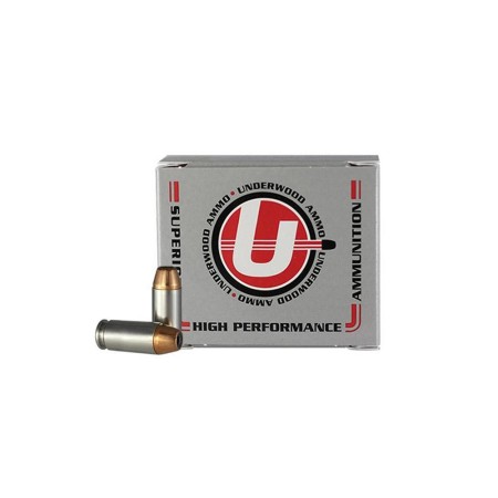 Underwood Ammo .40 S&W 200 Grain Jacketed Hollow Point Nickel Plated Brass Cased Pistol Ammo, 20 Rounds, 228