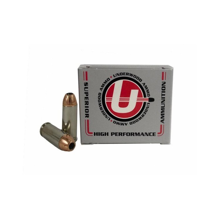 Underwood Ammo 10mm Auto 155 Grain Jacketed Hollow Point Nickel Plated Brass Cased Pistol Ammo, 20 Rounds, 232