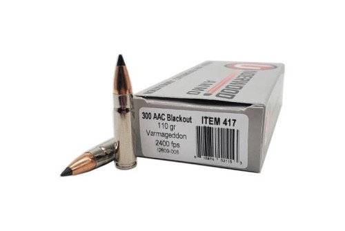 Underwood Ammo .300 AAC Blackout 110 Grain Flat Base Tipped Spitzer Nickel Plated Brass Cased Rifle Ammo, 20 Rounds, 417