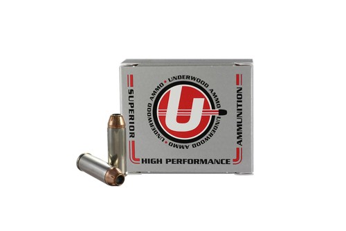 Underwood Ammo .45 Colt +P 250 Grain Jacketed Hollow Point Nickel Plated Brass Cased Pistol Ammo, 20 Rounds, 434