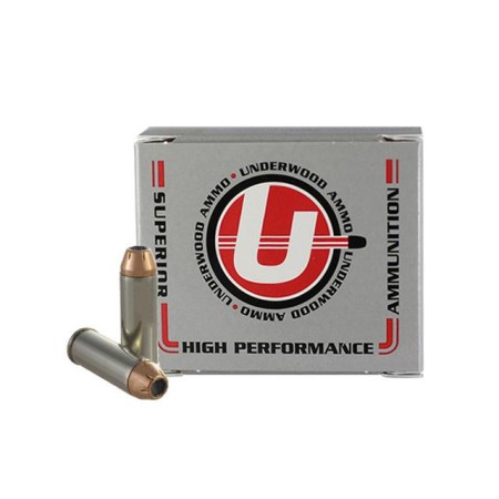 Underwood Ammo .45 Colt +P 300 Grain Jacketed Hollow Point Nickel Plated Brass Cased Pistol Ammo, 20 Rounds, 435