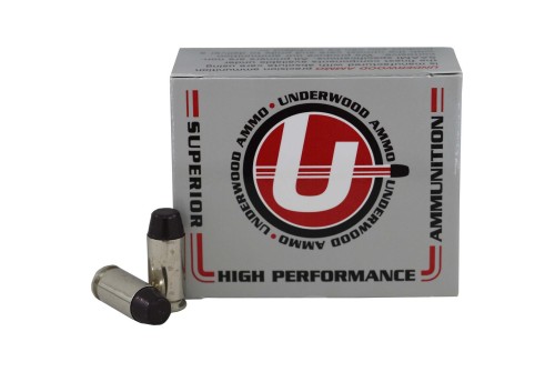 Underwood Ammo .40 S&W 200 Grain Coated Hard Cast Nickel Plated Brass Cased Pistol Ammo, 20 Rounds, 740