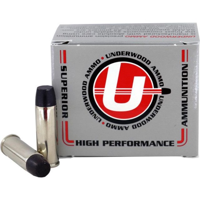 Underwood Ammo .41 Remington Magnum 265 Grain Coated Hard Cast Nickel Plated Brass Cased Pistol Ammo, 20 Rounds, 746