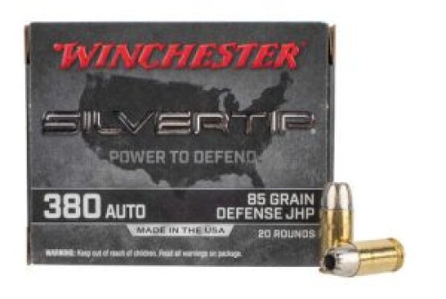 Winchester Silver Tip 85 gr JHP .380 ACP Ammunition 20 Rounds - W380ST