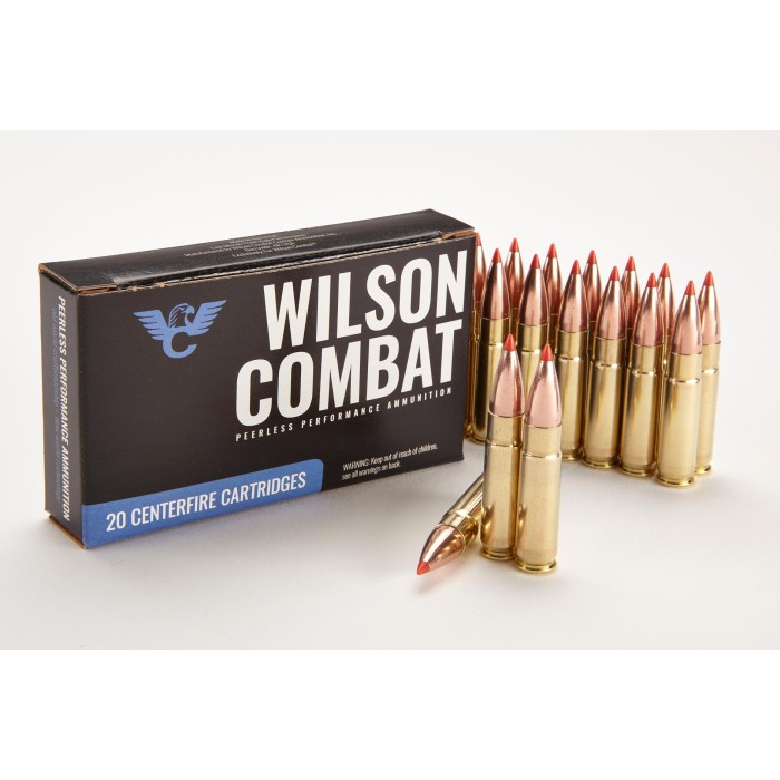 Wilson Combat Hornady V-MAX .300 AAC Blackout 110 Grain Brass Cased Pistol Ammunition, 20 Round, A300BLK-110-VMAX-20RD