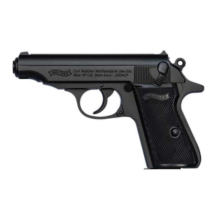 WALTHER PP 380ACP BLACK 7RD BLACK SYNTHETIC GRIPS