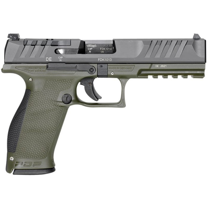 Walther PDP Optic Ready Green 9mm 5" Barrel 18-Rounds 3-Dot White Sights