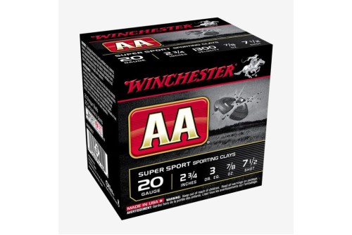 Winchester AA 20 Gauge 7/8 oz 2.75in Centerfire Shotgun Ammo, 100 Rounds, AASC207VP