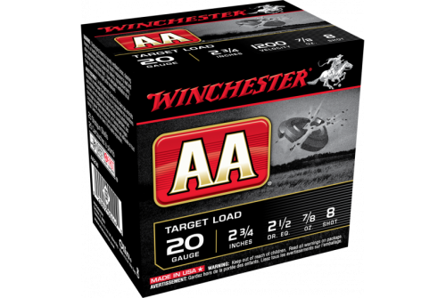 Winchester AA Target Load 20 ga 2.75" #8 7/8 oz. 25 Shotshells- AA208