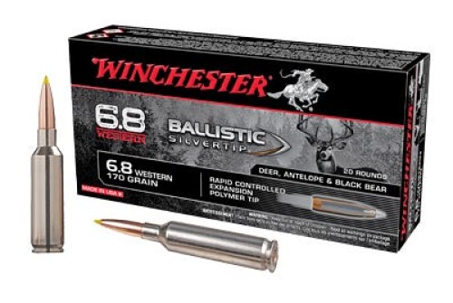 Winchester Ammo SBST68W Ballistic Silvertip 6.8 Western 170 gr Rapid Controlled Expansion Polymer Tip 20 Bx