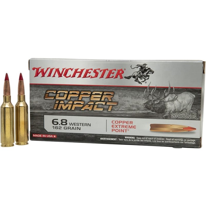 Winchester Ammo X68WLF Expedition Big Game Long Range 6.8 Western 162 gr AccuBond Long Range 20 Bx