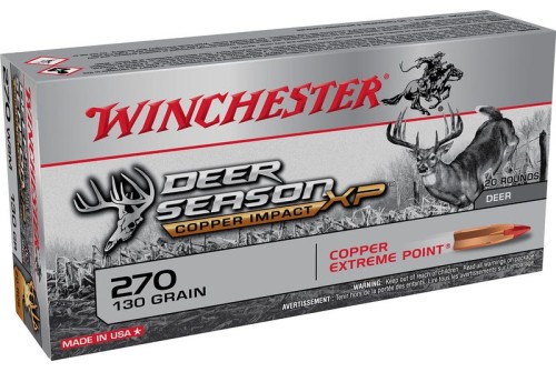 Winchester Ammo X270CLF Copper Impact 270 Win 130 gr Copper Extreme Point Lead Free 20 Per Box