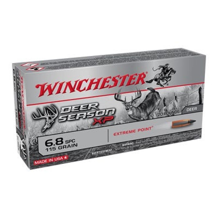 Winchester Deer Season XP Brass 6.8 SPC 115-Grain 20-Rounds EPPT