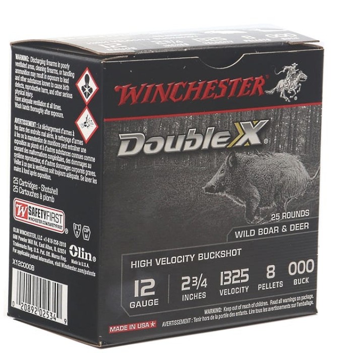 Winchester Dblx 12ga 2-3/4" 000 Buck 25/250