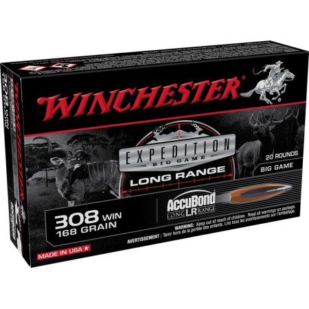 EXPEDITION BIG GAME LONG RANGE 308 WINCHESTER AMMO - 105-004-429WB 308 WINCHESTER 168GR ACCUBOND LR 20/BOX