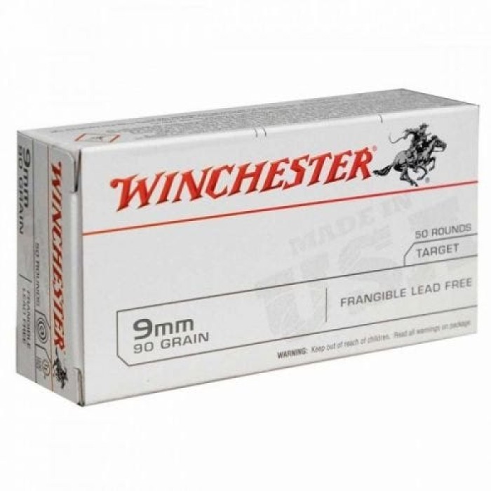 Winchester USA 9mm 90 Grain Lead-Free Frangible - 50 Round