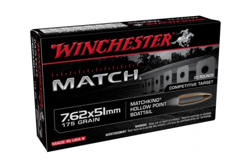 Winchester Match BTHP Rifle Ammunition 7.62x51mm NATO 175gr 20/ct