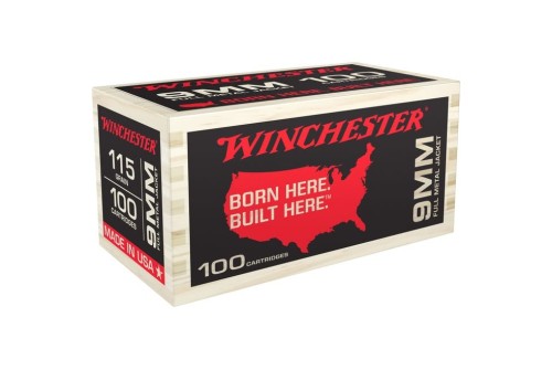 Winchester 9mm 115gr Fjm Wood Box 100rd